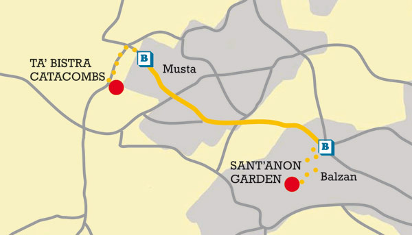 The presidential gardens of Attard, map