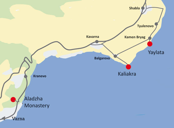 Cape Kaliakra, map