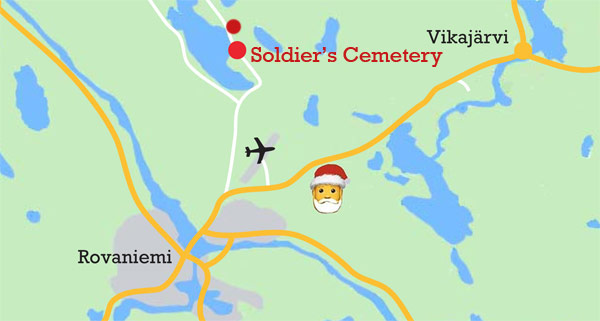 Deutscher Soldatenfriedhof Rovaniemi - Karte