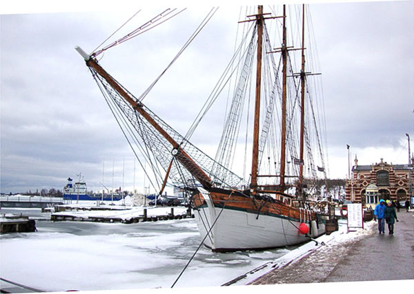 ship moored in port