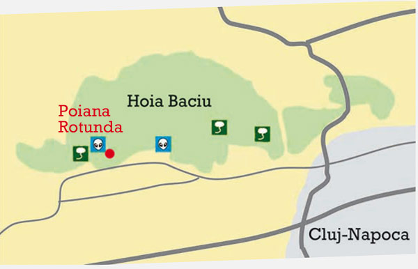 Hier the map to Hoia Baciu Forest.