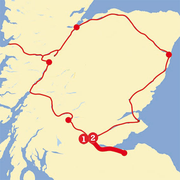 Scotland Road Trips in Scotland, map