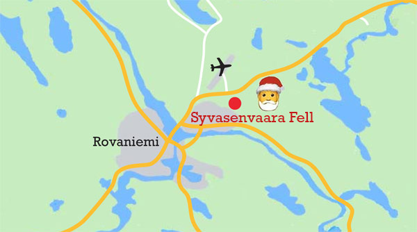 Auf dem Turm Syvasenvaara Fell - Karte
