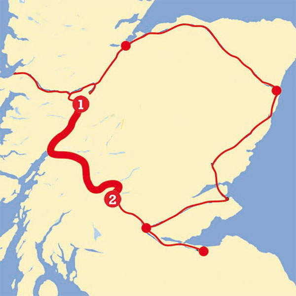 Von Fort Augustus nach Balquhidder, Karte