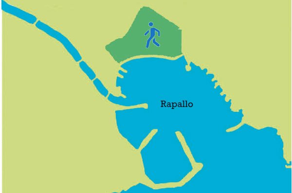 Das historische Zentrum von Rapallo, Karte