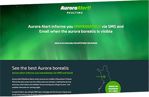 Aurore Polaire du Nord. Site web.