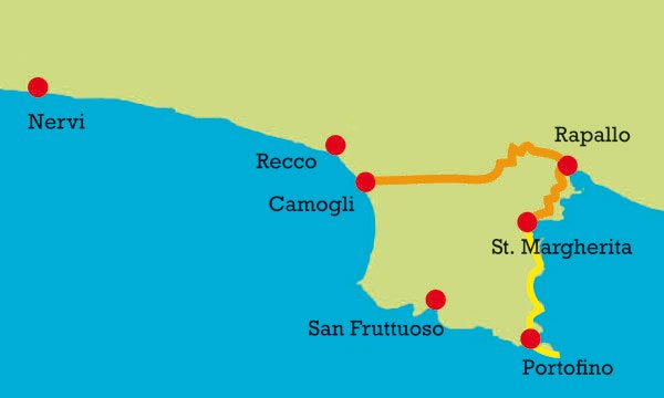 Portofino and surroundings, map