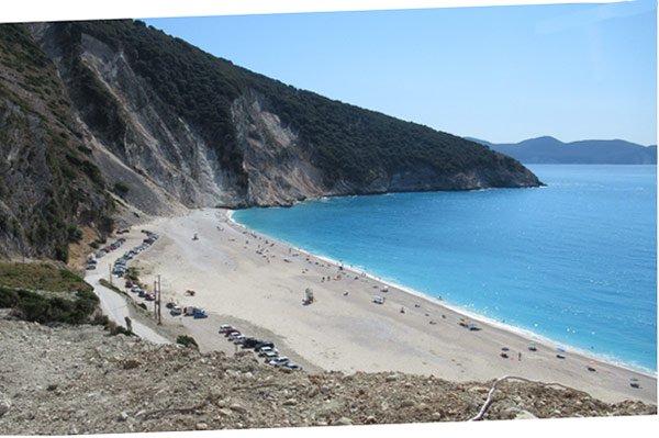 Der wunderschöne Strand von Myrtos
