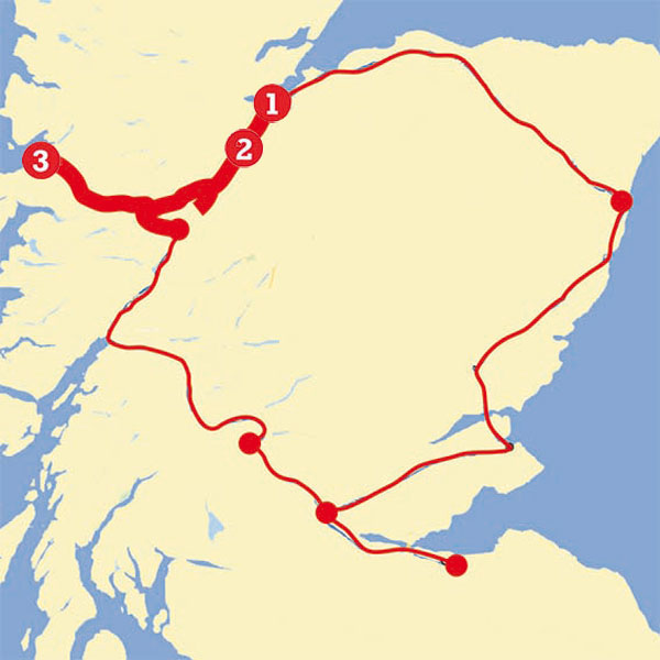 Cartina degli altopiani scozzesi
