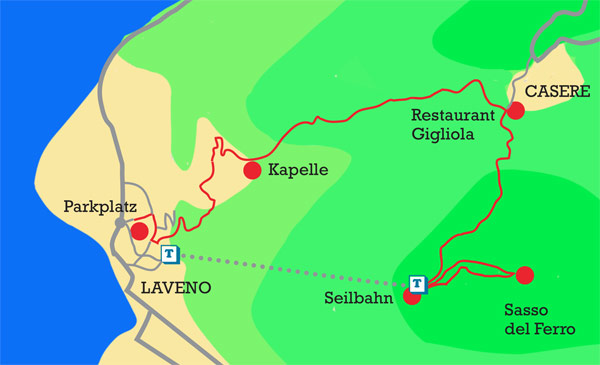 Laveno Mombello mit der Seilbahn