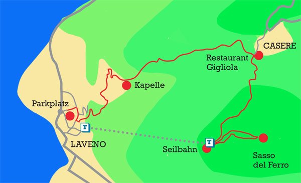 Laveno Mombello mit der Seilbahn