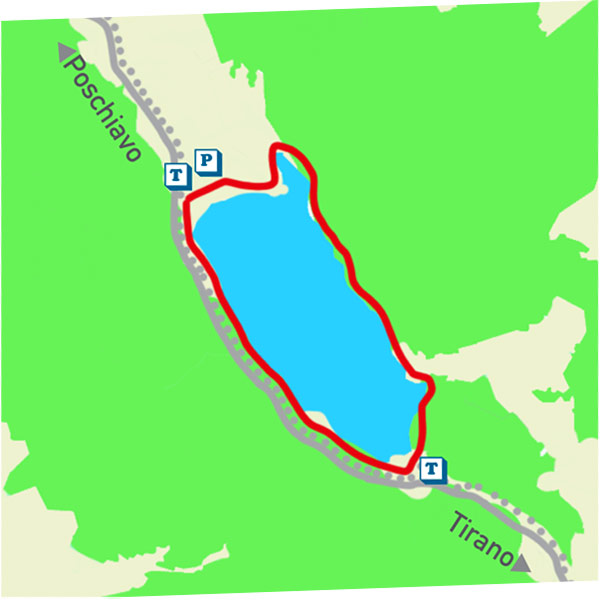 Lago di Poschiavo Le Prese e Miralago, cartina
